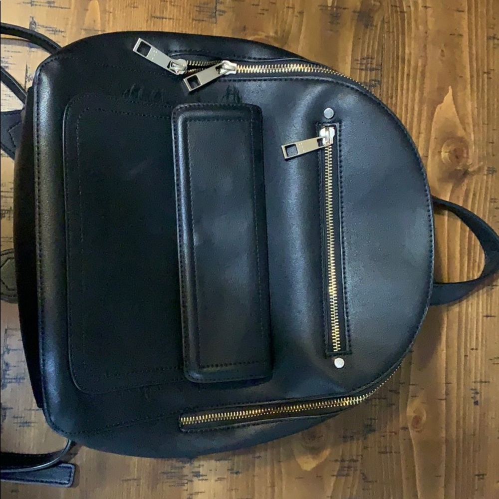 Black leather bag